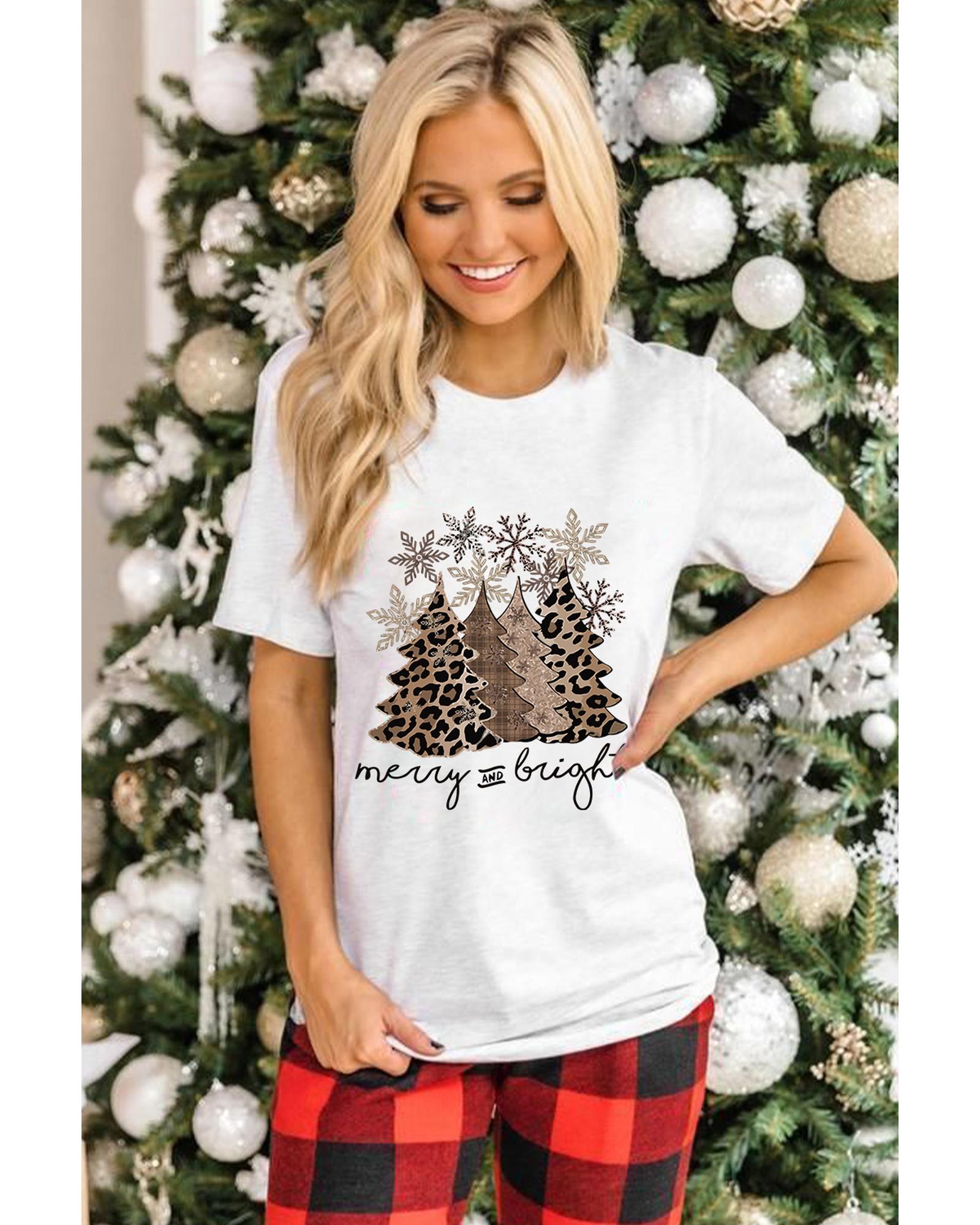 Azura Exchange Leopard Christmas Tree Graphic Print T-Shirt - 2XL Main image