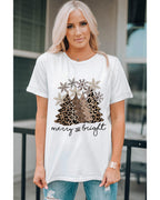 Azura Exchange Leopard Christmas Tree Graphic Print T-Shirt - L