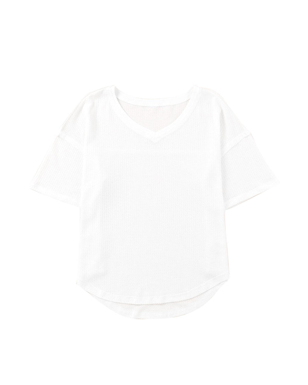 Azura Exchange Drop Shoulder Waffle Knit Top - S