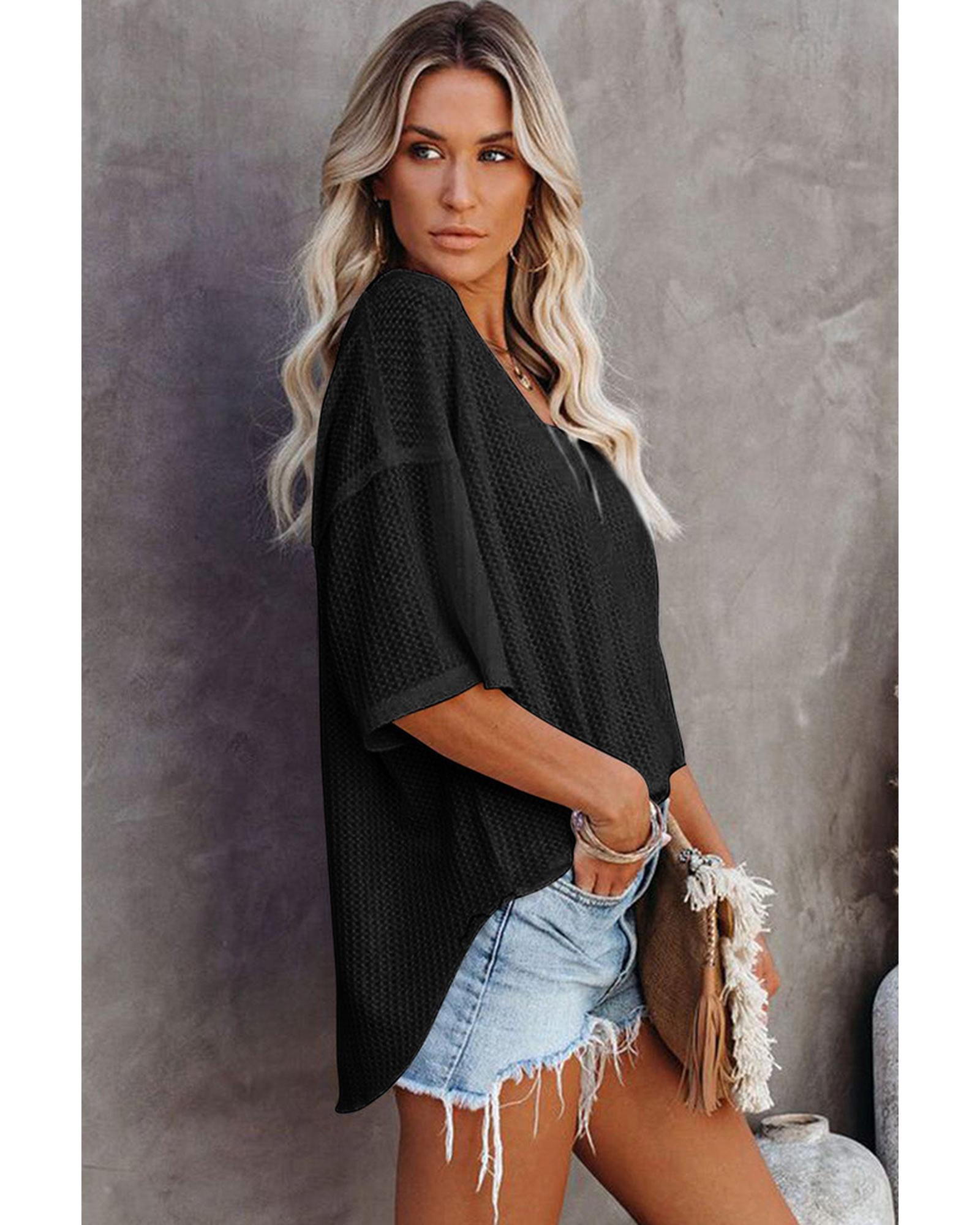 Azura Exchange Waffle Knit Loose Top - M Secondary image