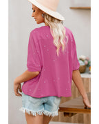 Azura Exchange Bleached Distressed Short Sleeve Top - L