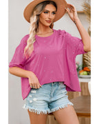 Azura Exchange Bleached Distressed Short Sleeve Top - M