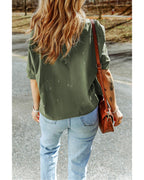 Azura Exchange Bleached Distressed Asymmetric Hem Top - M
