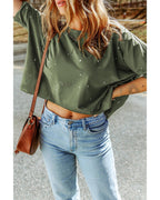 Azura Exchange Bleached Distressed Asymmetric Hem Top - M