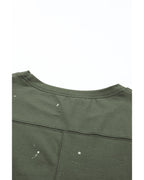 Azura Exchange Bleached Distressed Asymmetric Hem Top - M