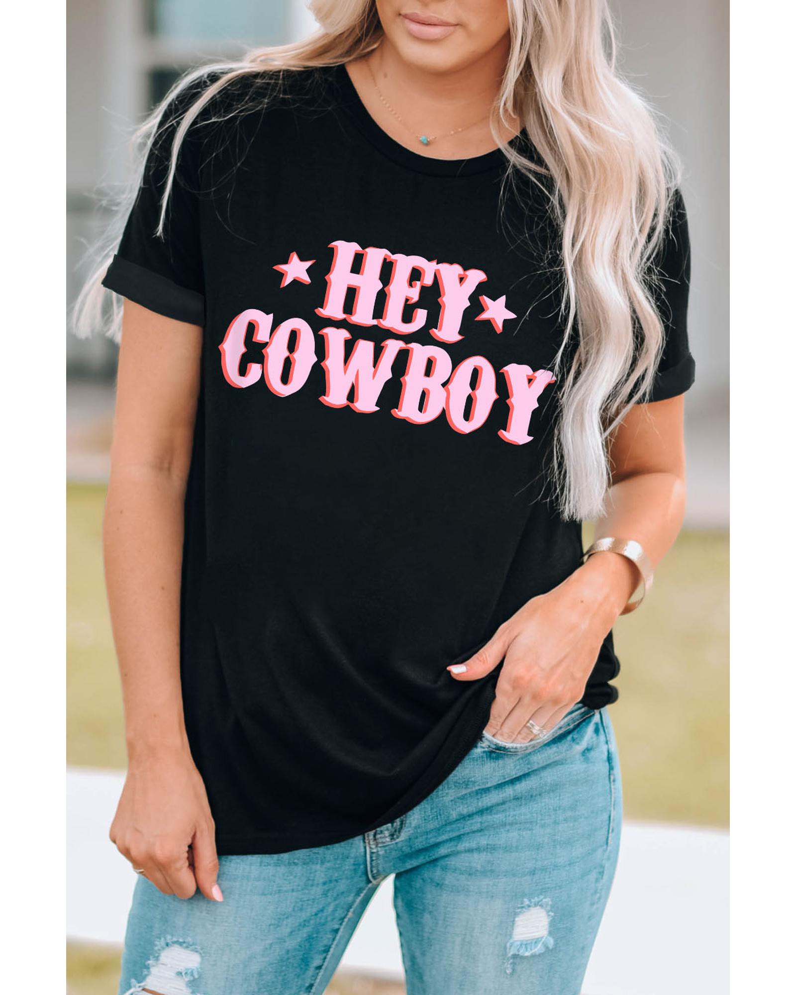Azura Exchange Cowboy Letters Crew Neck T-shirt - M Secondary image
