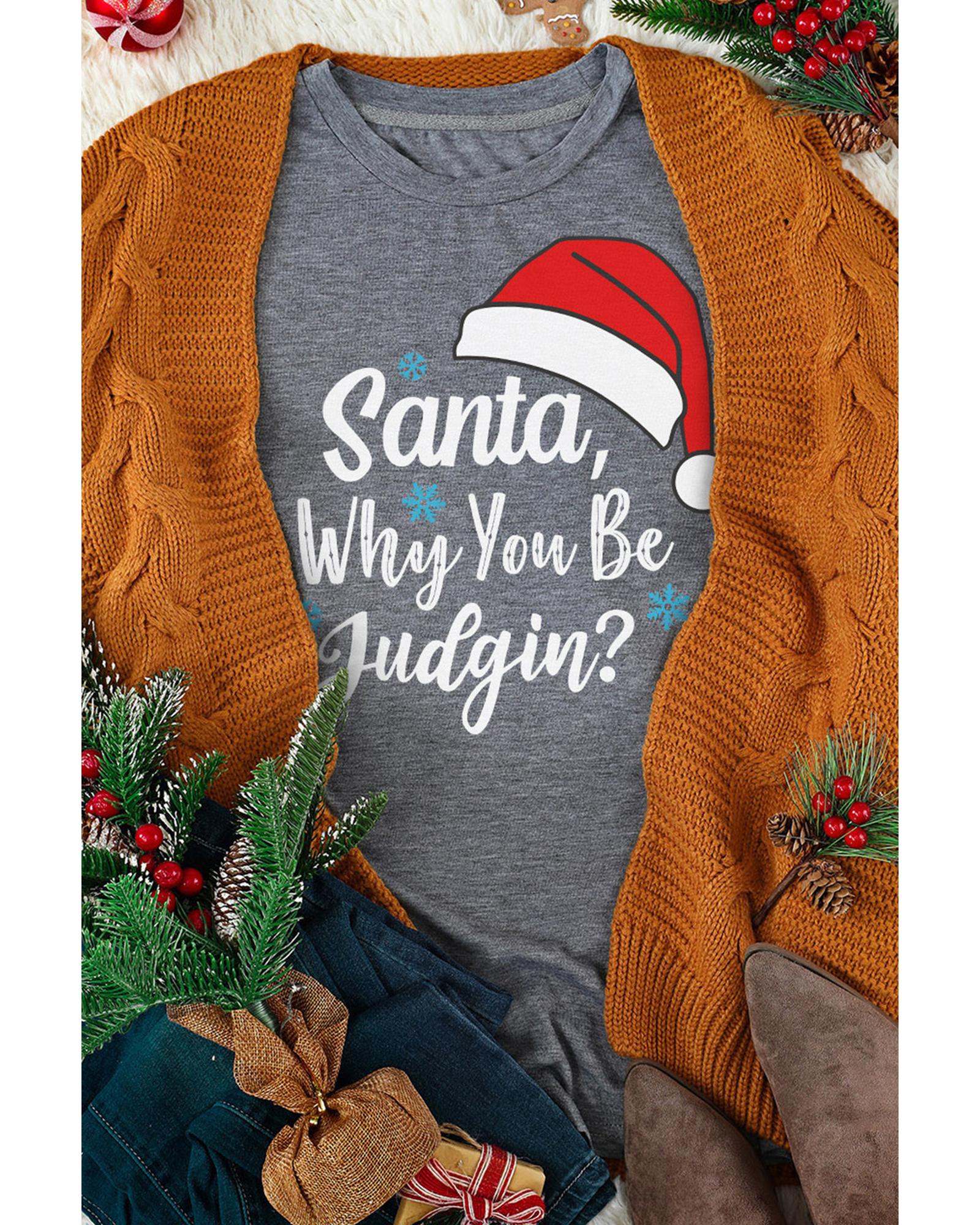Azura Exchange Santa Hat Snowflake Tee - S Secondary image