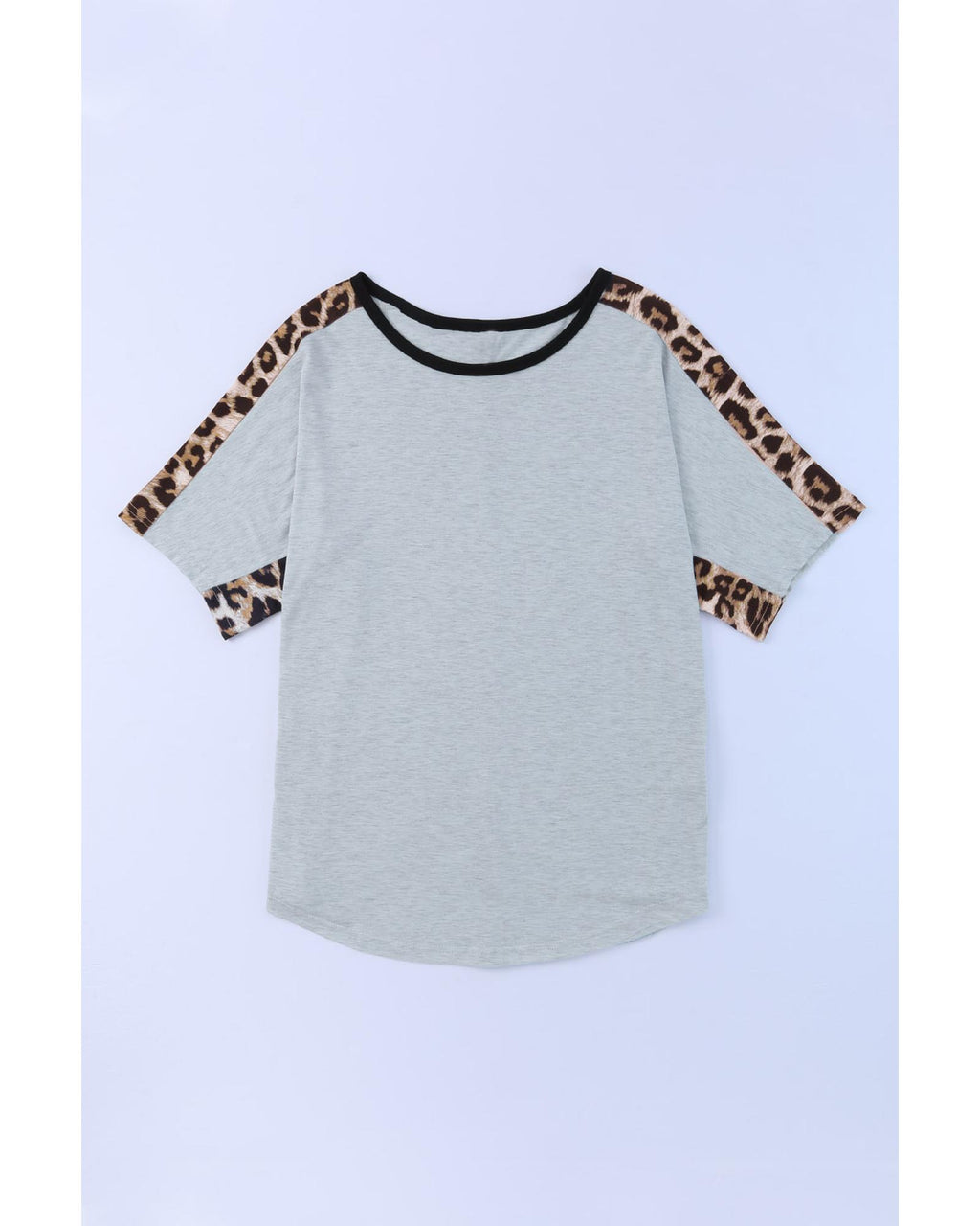 Azura Exchange Leopard Splicing O-neck Short Sleeve T Shirt - M