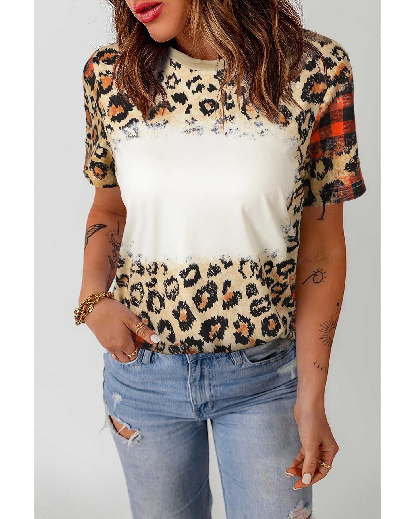 Azura Exchange Leopard Print Short Sleeve T-Shirt - S