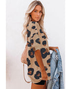 Azura Exchange Leopard Print Loose T-Shirt - L