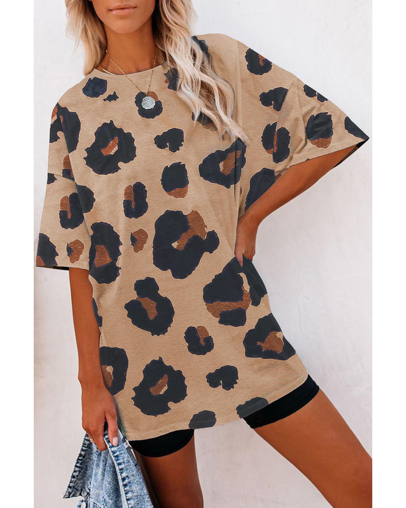 Azura Exchange Leopard Print Loose T-Shirt - M Main image
