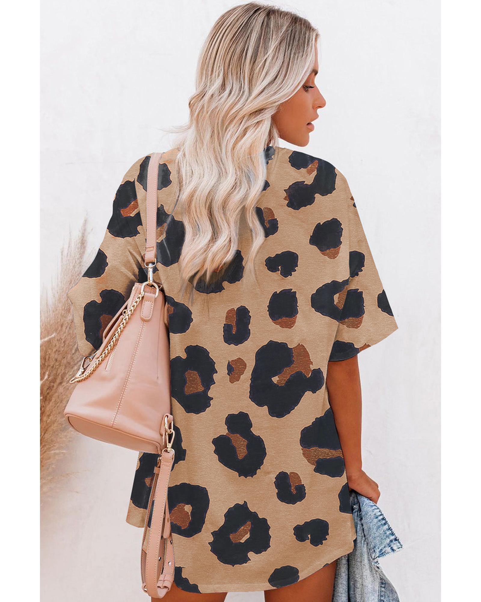 Azura Exchange Leopard Print Loose T-Shirt - M Secondary image