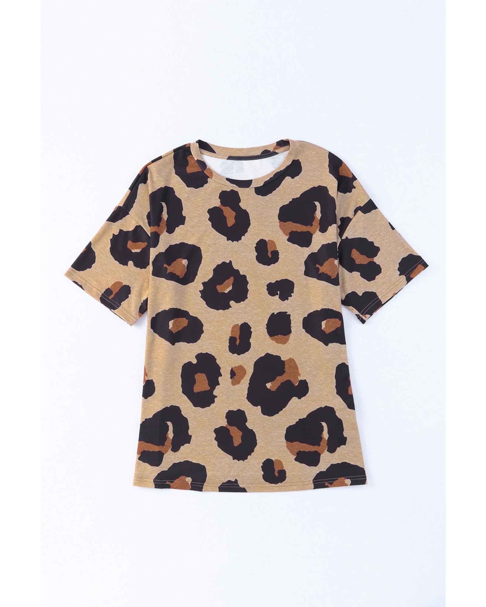 Azura Exchange Leopard Print Loose T-Shirt - M