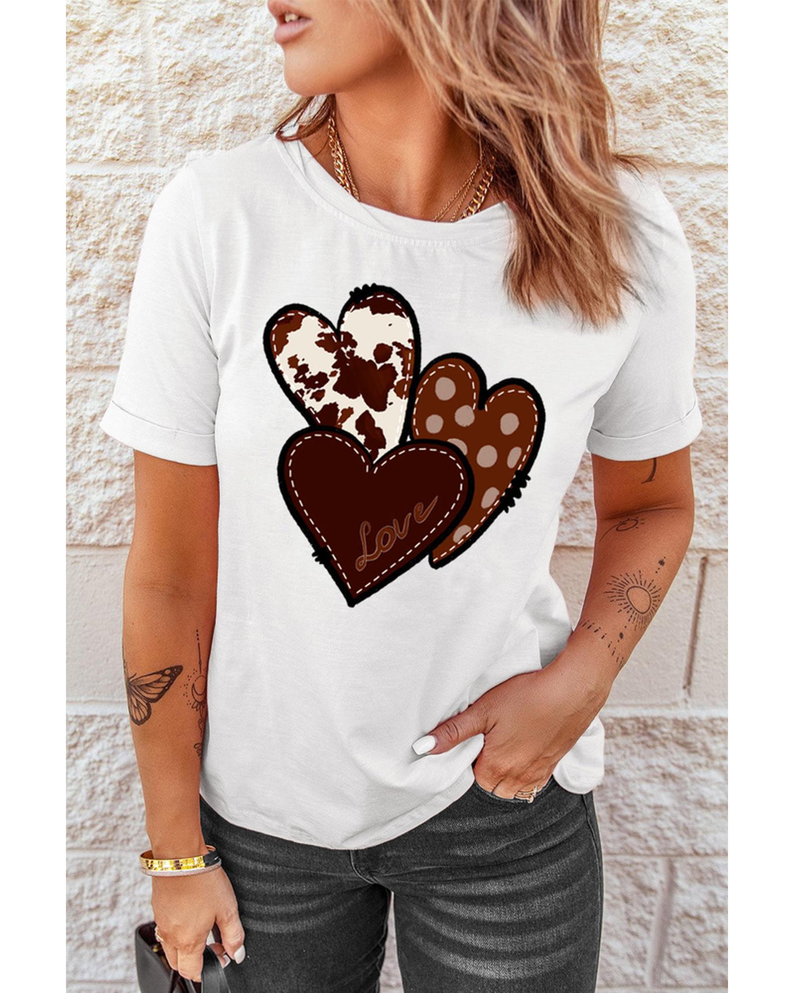 Azura Exchange Heart Print T-shirt - 2XL Secondary image