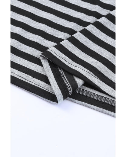 Azura Exchange Butterfly Sleeve Striped T-Shirt - XL