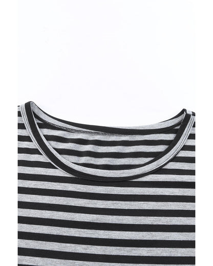 Azura Exchange Butterfly Sleeve Striped T-Shirt - XL