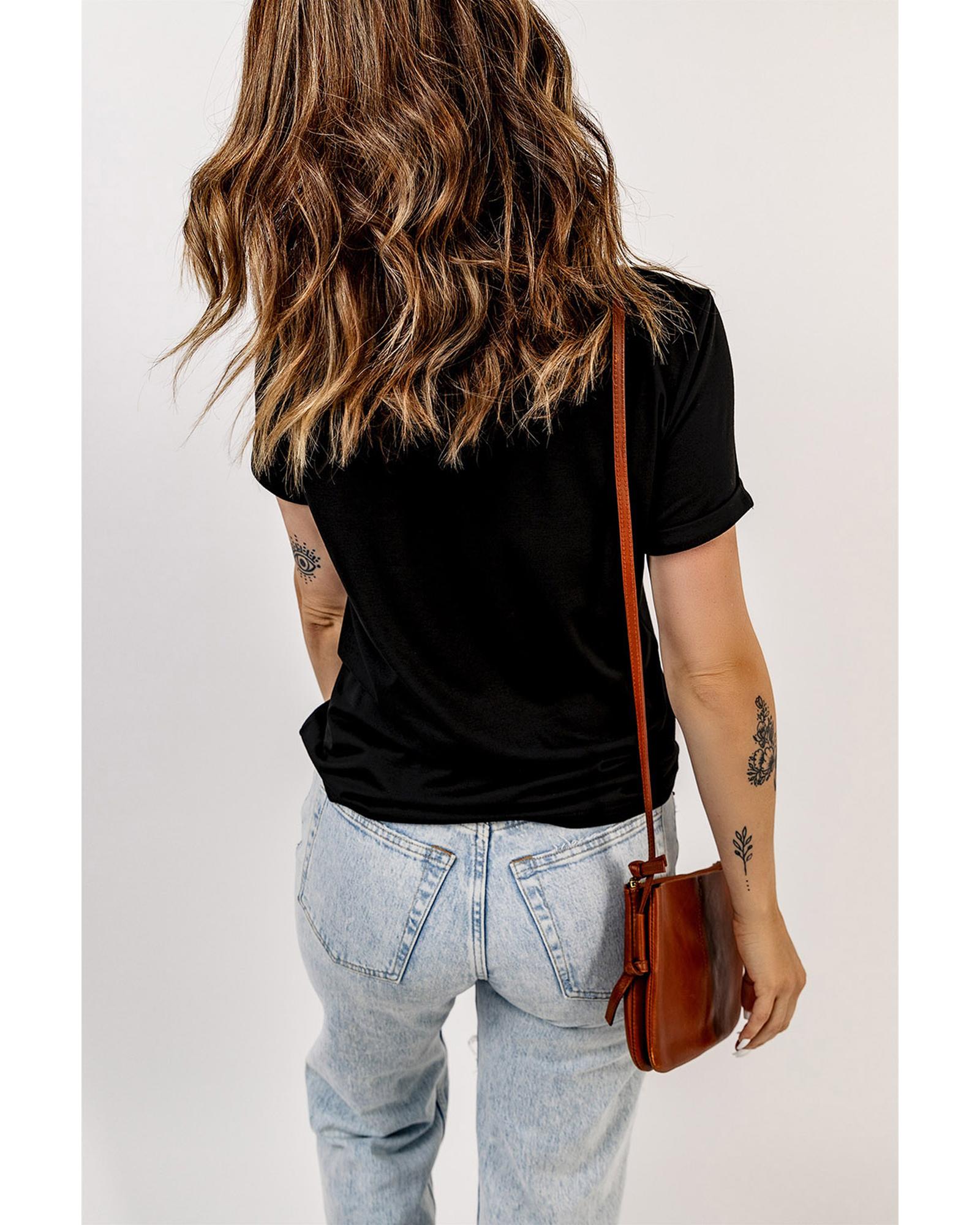 Azura Exchange Leopard Letter Print T Shirt - M Secondary image