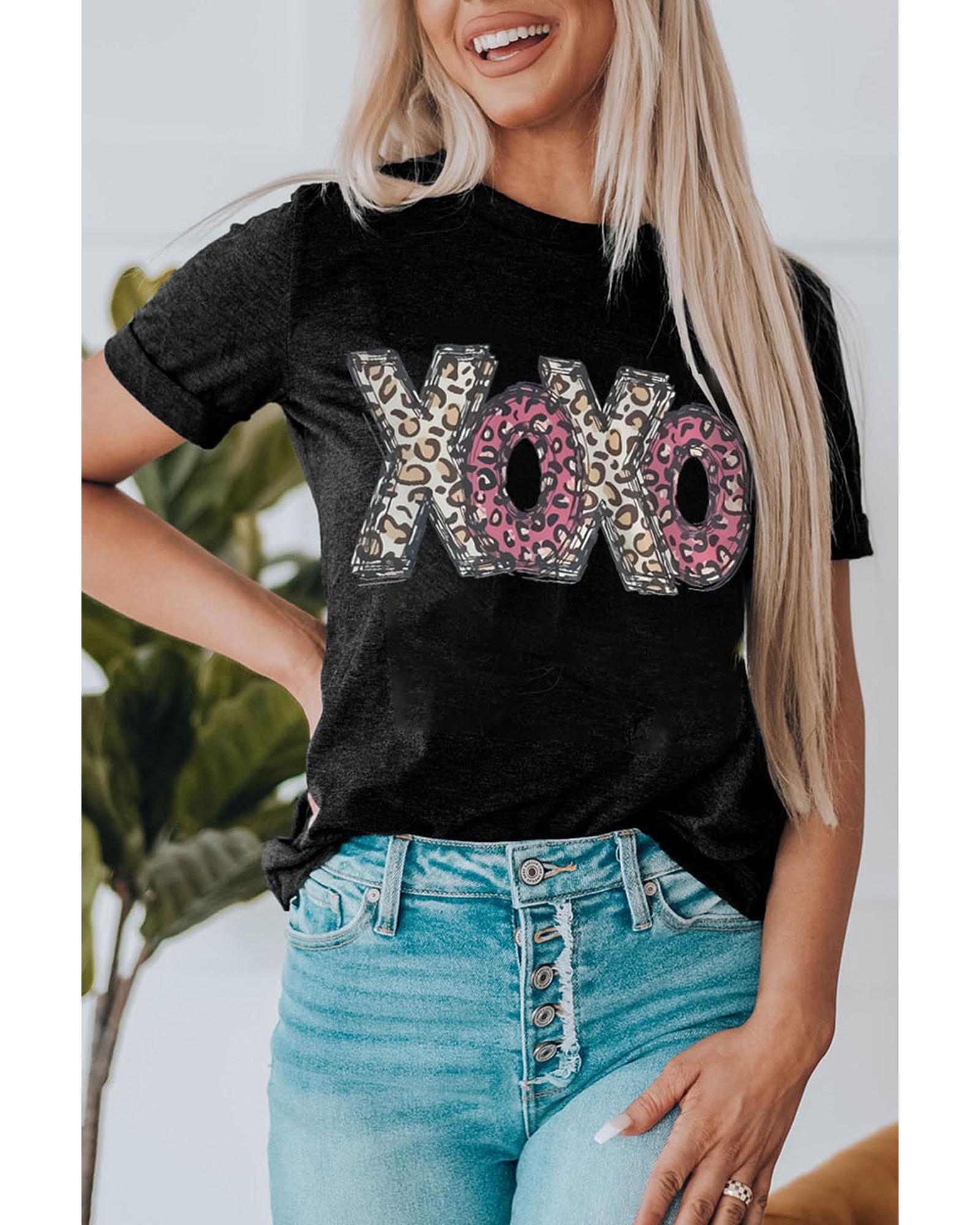 Azura Exchange Leopard Letter Print T Shirt - XL Main image