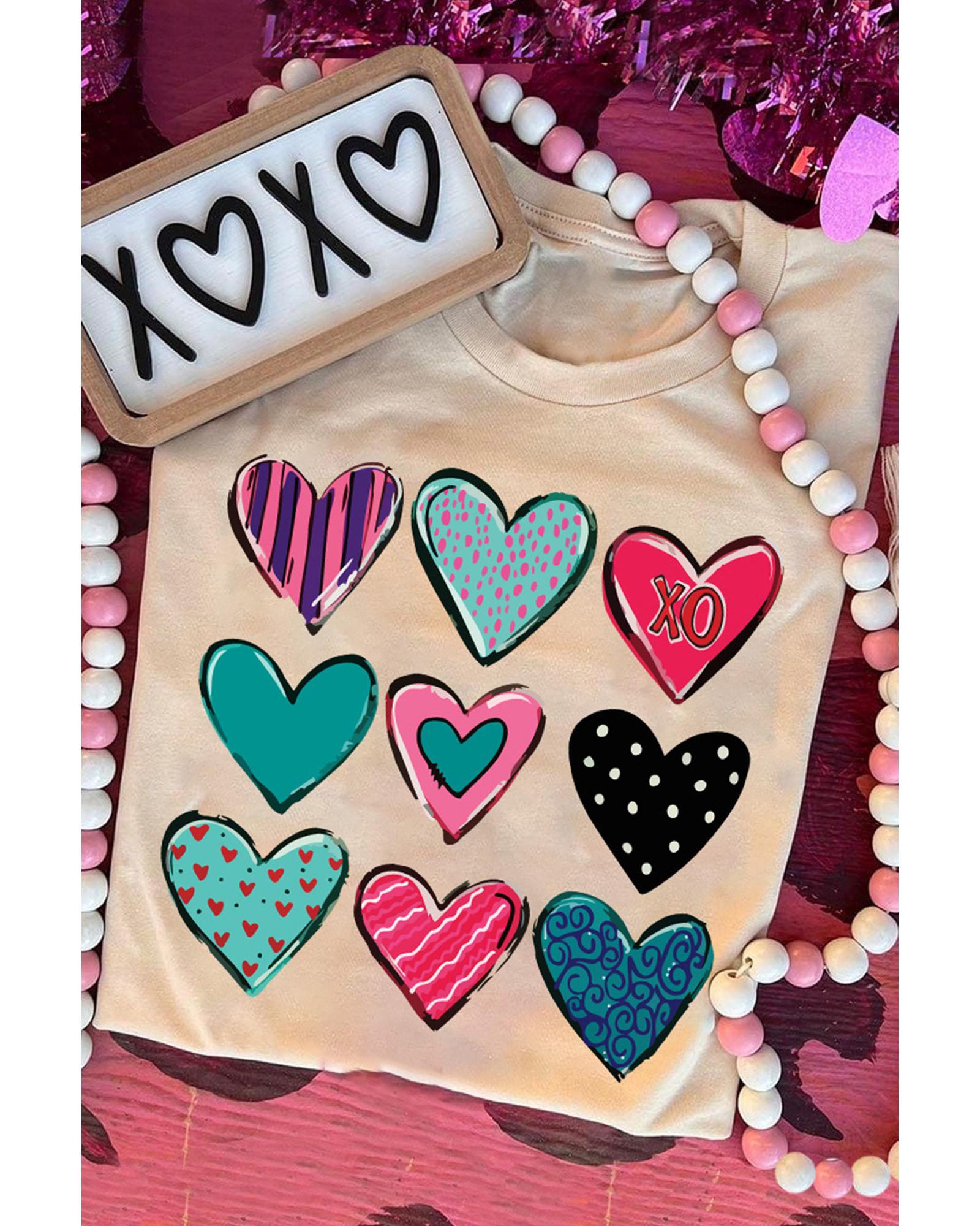 Azura Exchange Valentines Multi Pattern Heart Print T-Shirt - 2XL Main image