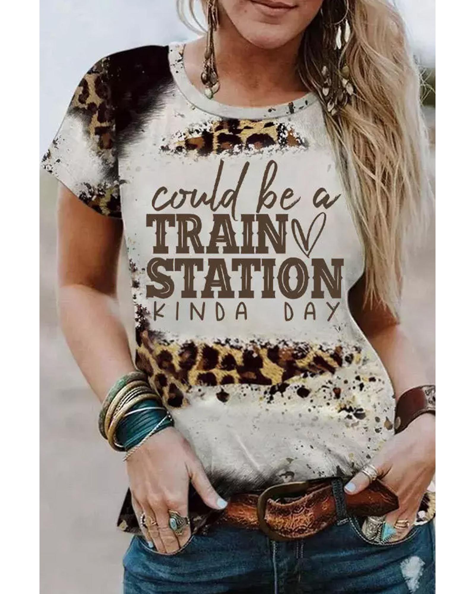Azura Exchange Graphic Leopard Print T-Shirt - M Main image