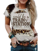 Azura Exchange Graphic Leopard Print T-Shirt - M