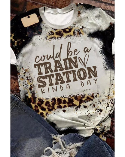 Azura Exchange Graphic Leopard Print T-Shirt - S