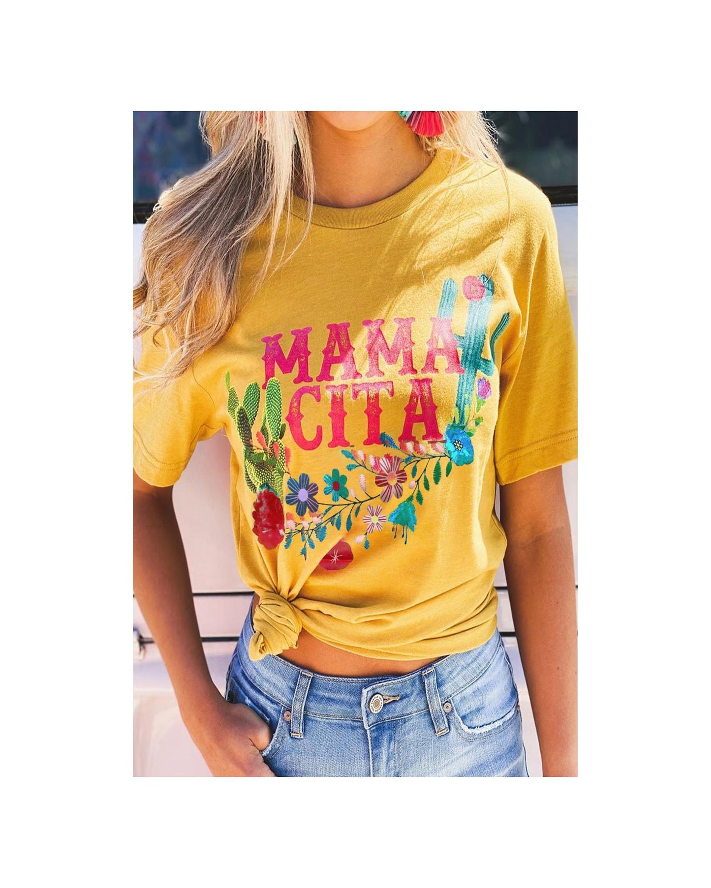Azura Exchange Mamacita with Cactus Tee - L