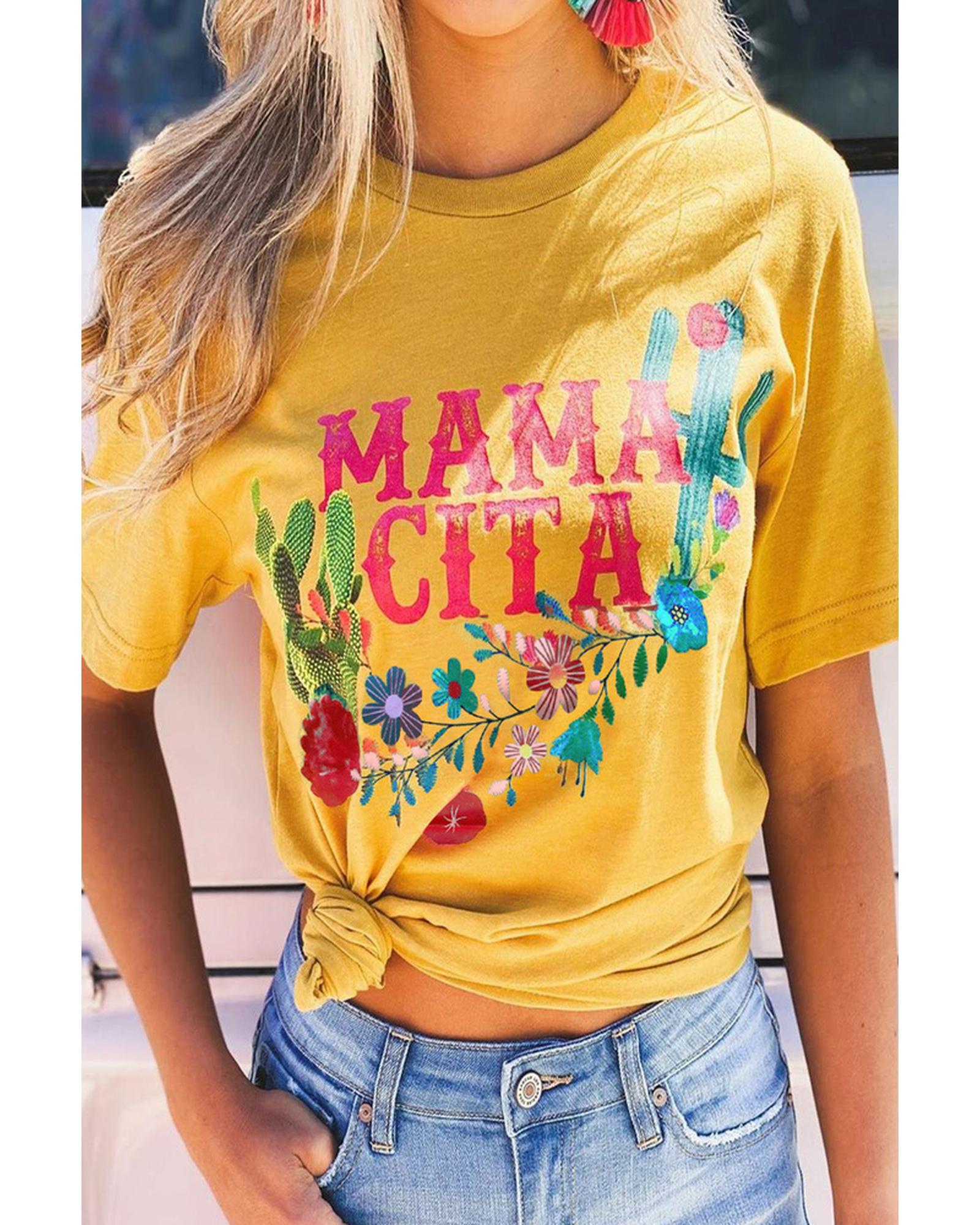 Azura Exchange Mamacita with Cactus Tee - M