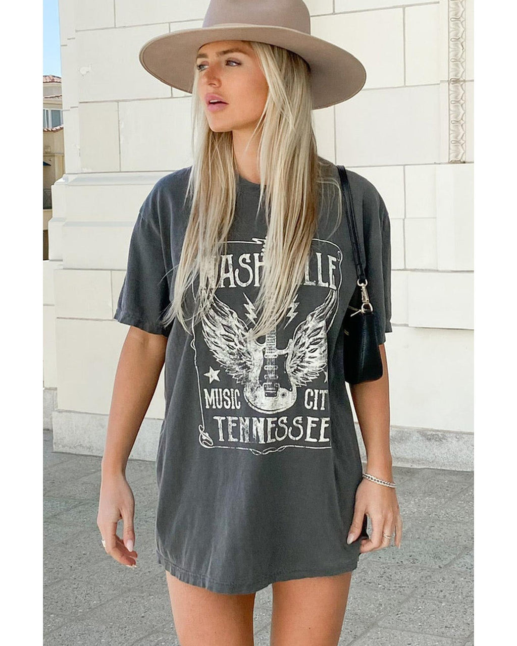 Azura Exchange Guitar Slogan Letter Graphic Print T-Shirt - S