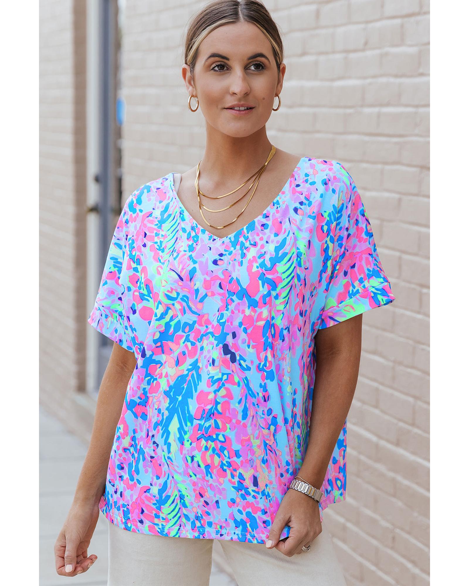 Azura Exchange Floral Print Oversized T-Shirt - M Main image