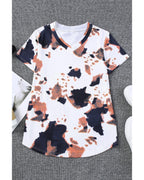 Azura Exchange Pattern Print V Neck T-Shirt - M