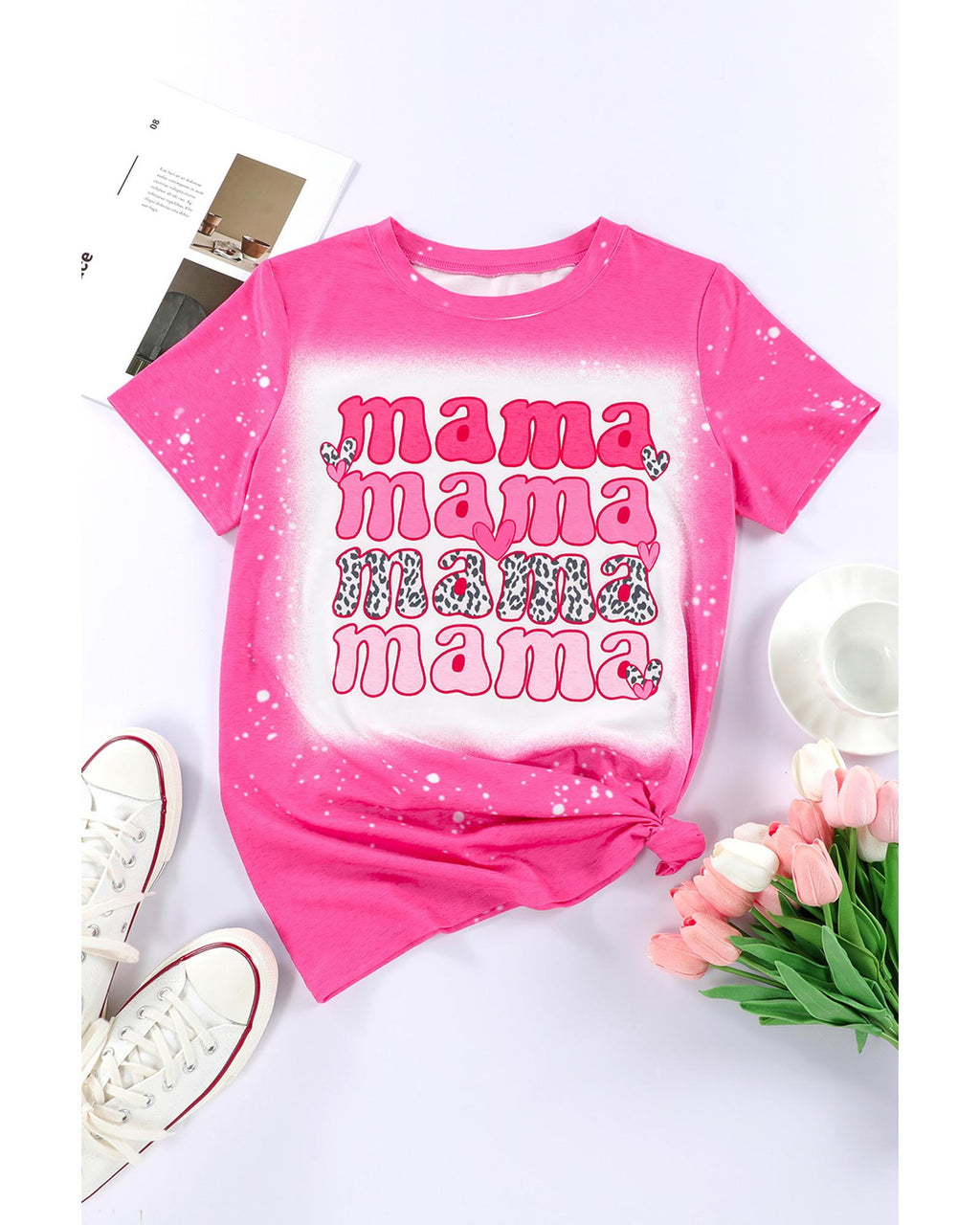 Azura Exchange Full of Mama Letter Print Tie Dye Tee - M
