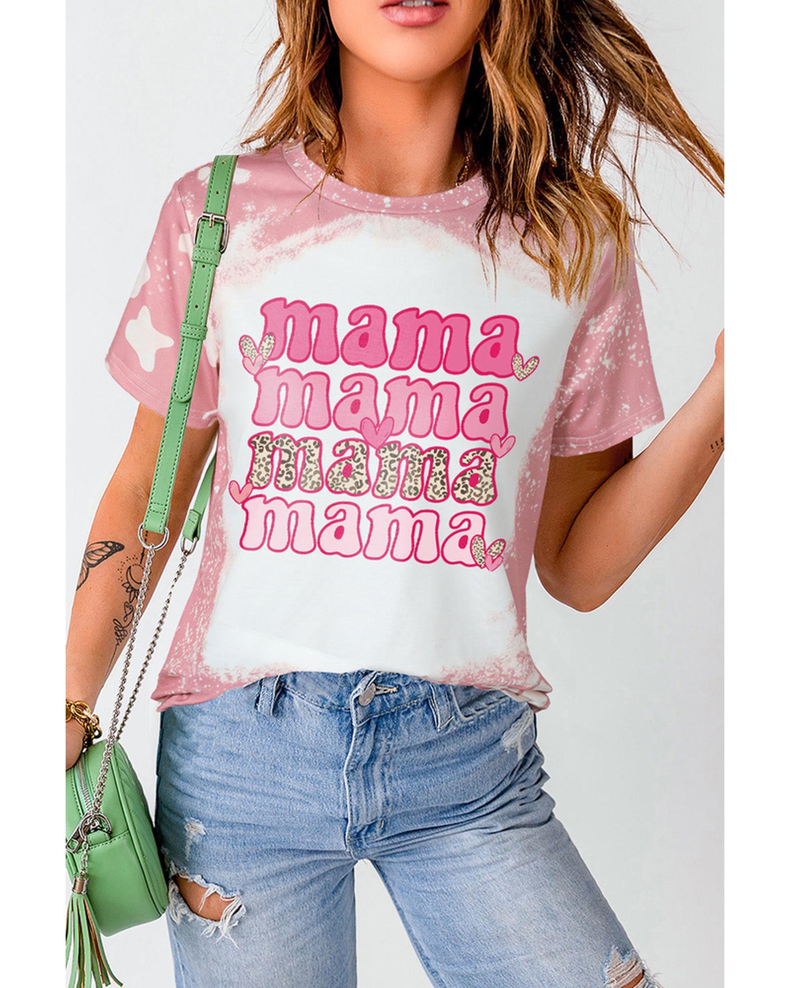 Azura Exchange Leopard Heart Bleached Graphic T Shirt - M Secondary image