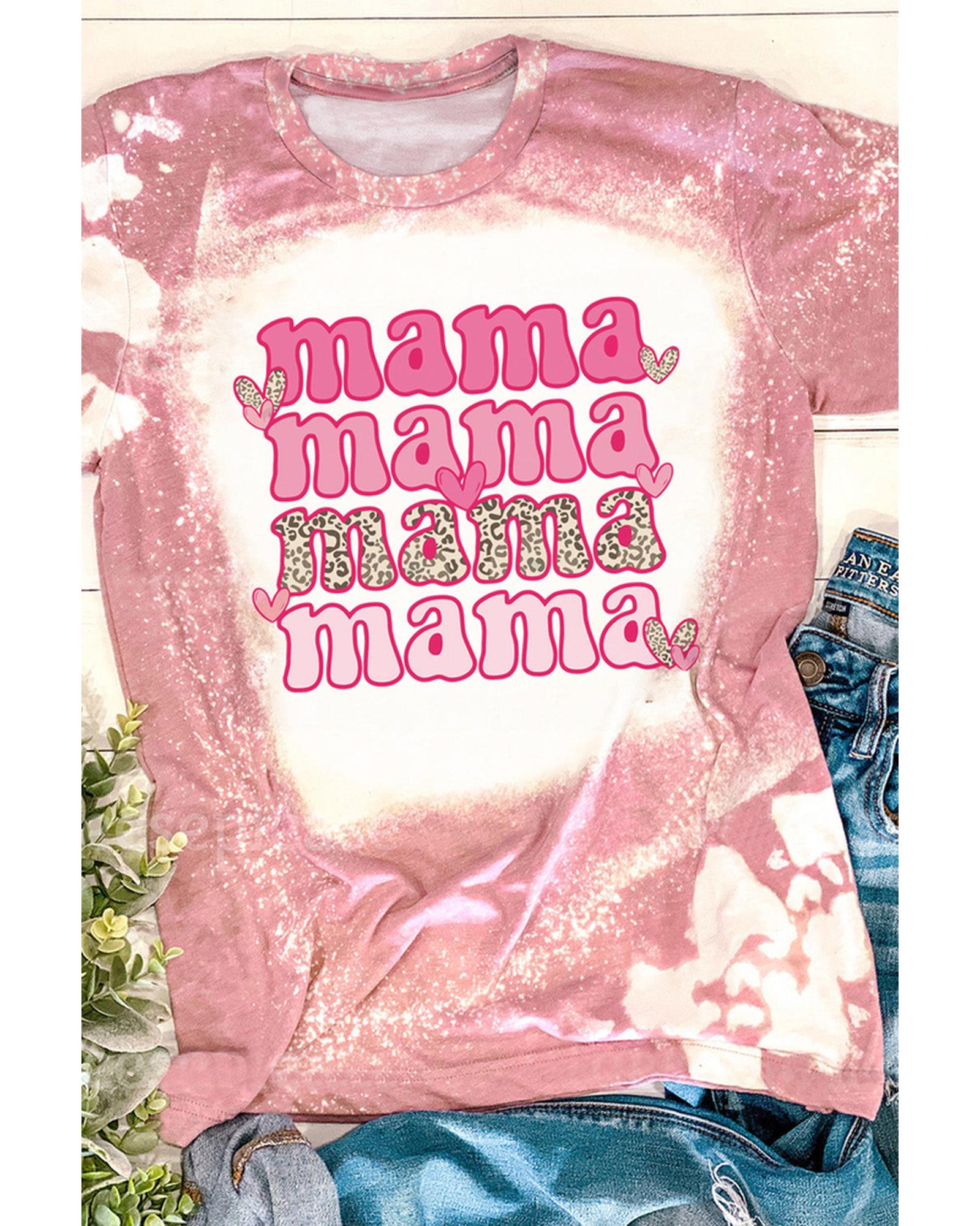 Azura Exchange Leopard Heart Bleached Graphic T Shirt - S Main image