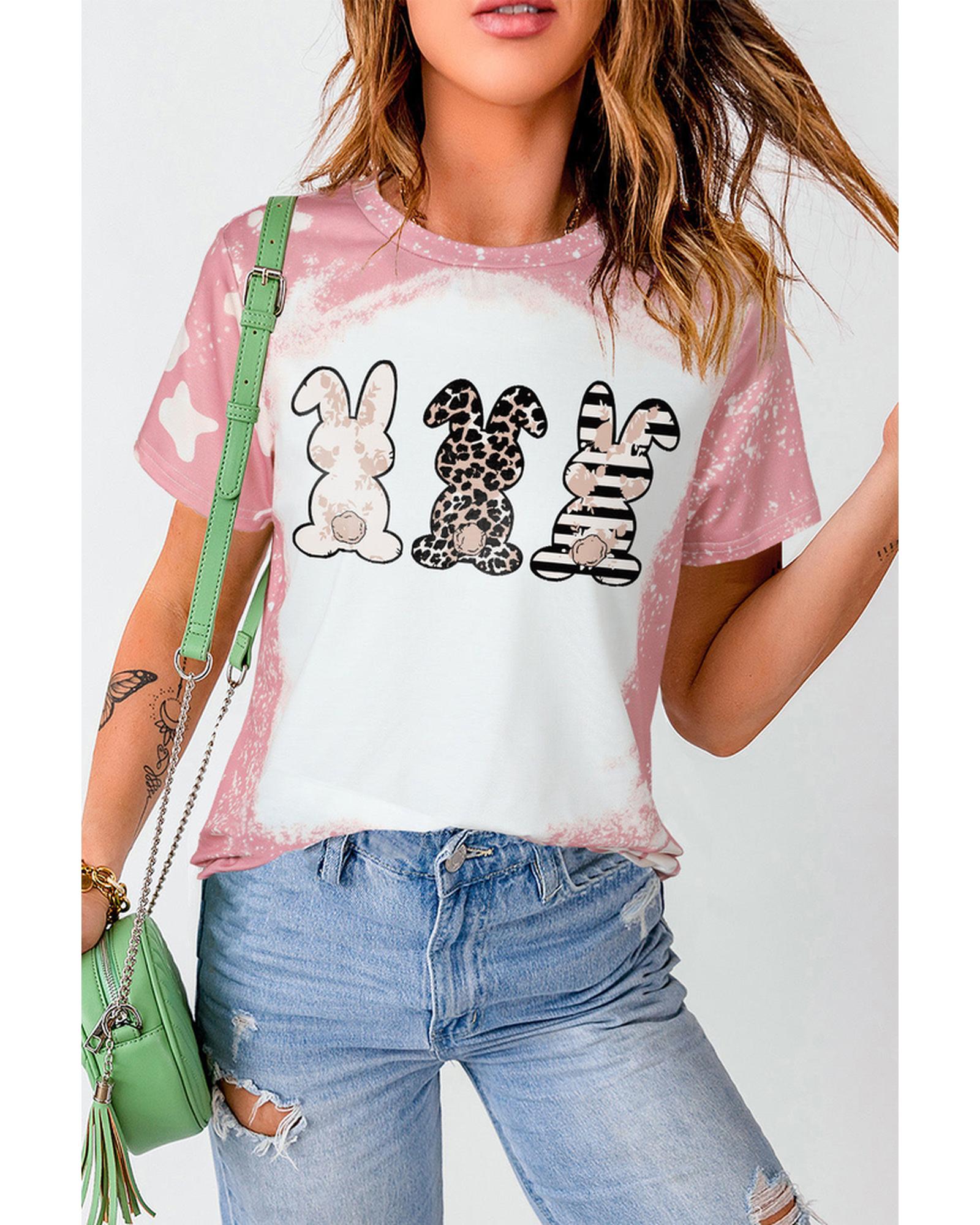 Azura Exchange Bleached Print Short Sleeve T Shirt - M Main image