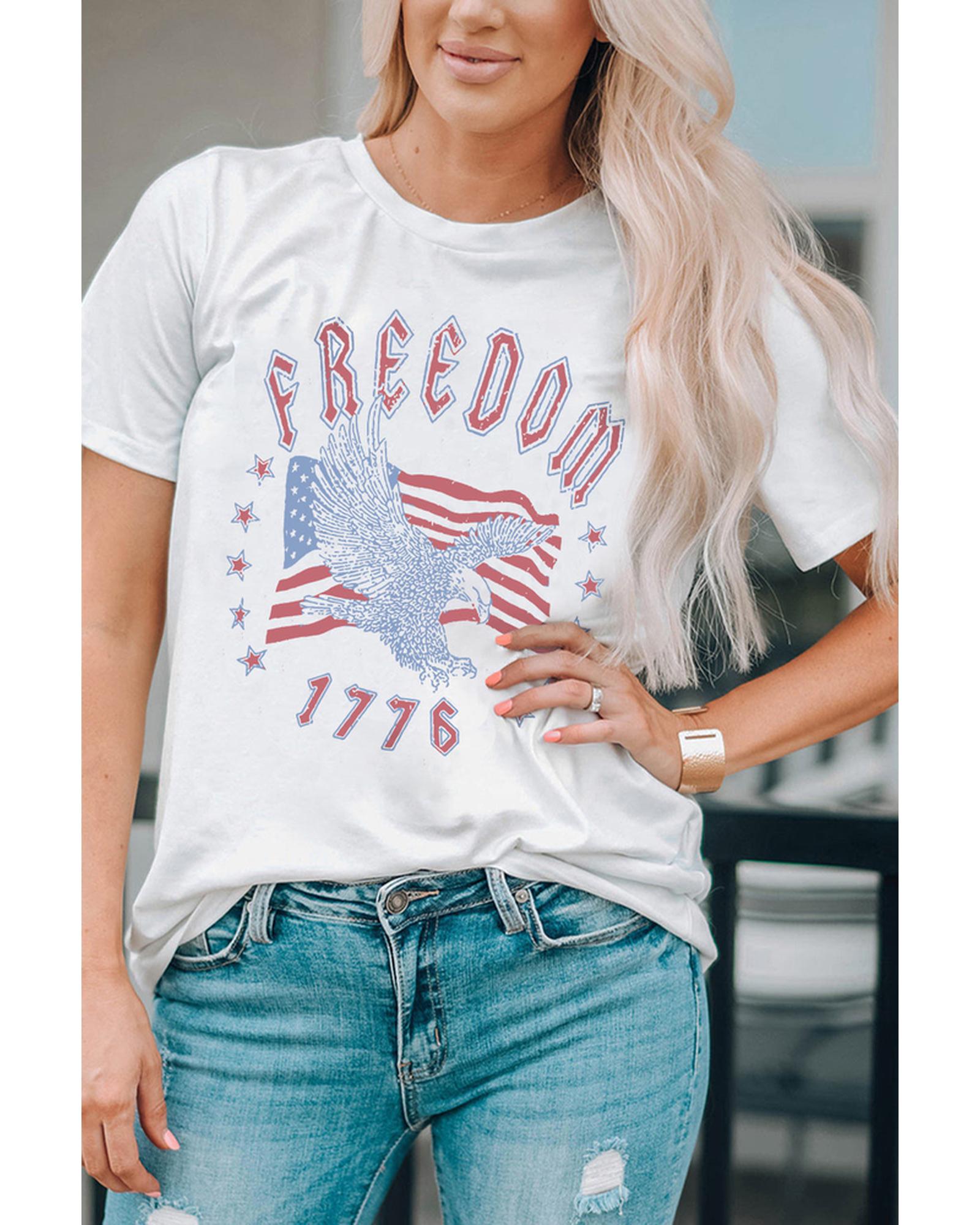 Azura Exchange Eagle Flag Print 1776 Graphic Tee - XL Secondary image