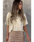 Azura Exchange Loose Fit Short Sleeve T-Shirt with Chest Pocket - L