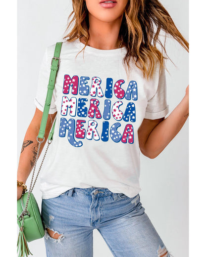 Azura Exchange Graphic Tee with MERICA Flag Element - XL