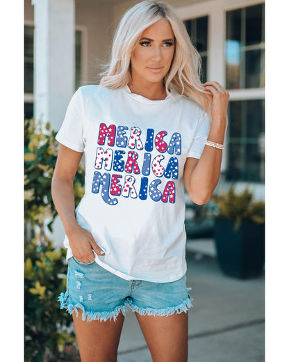 Azura Exchange Graphic Tee with MERICA Flag Element - XL