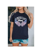 Azura Exchange American Woman Eagle Wing Flag Graphic Tee - S