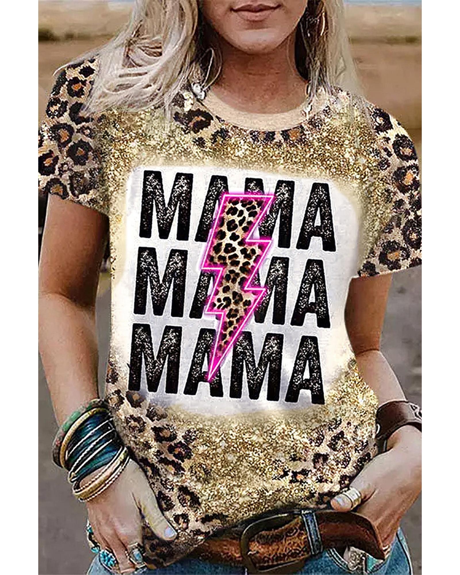 Azura Exchange Lightning Graphic Leopard Dyed T Shirt - M Main image