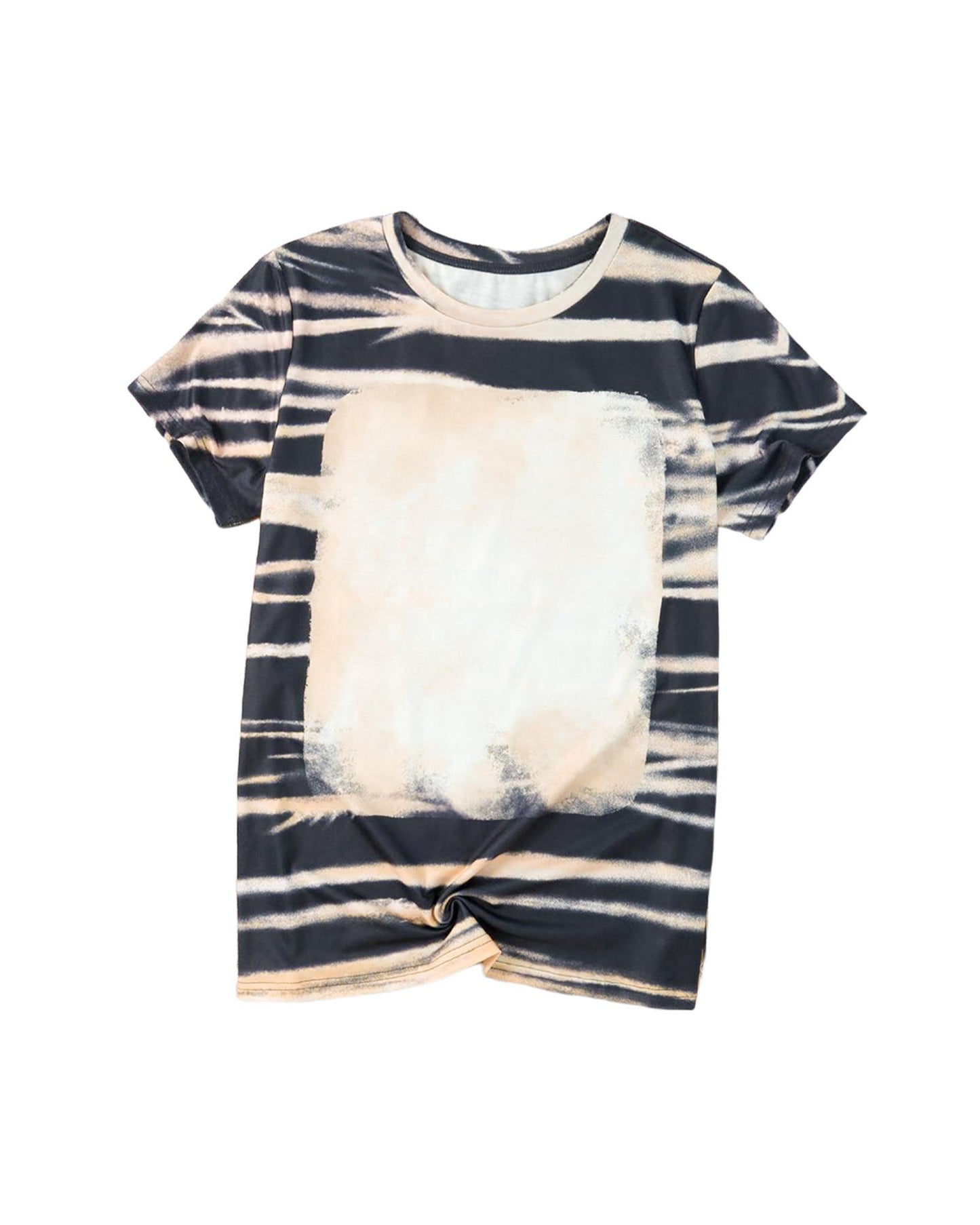 Azura Exchange Tie Dye Stripe Print Bleached T-Shirt - M