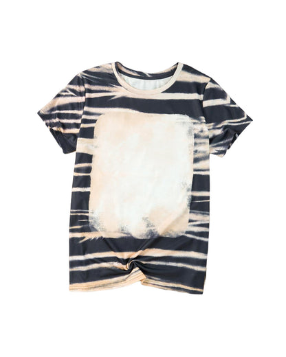 Azura Exchange Tie Dye Stripe Print Bleached T-Shirt - S