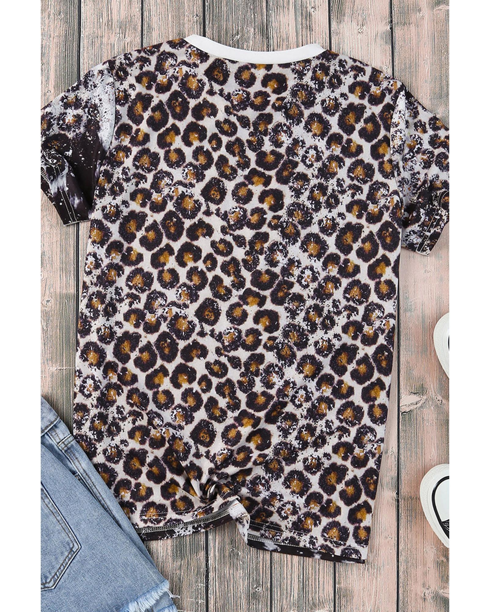Azura Exchange Animal Print Bleached T-Shirt - M Secondary image