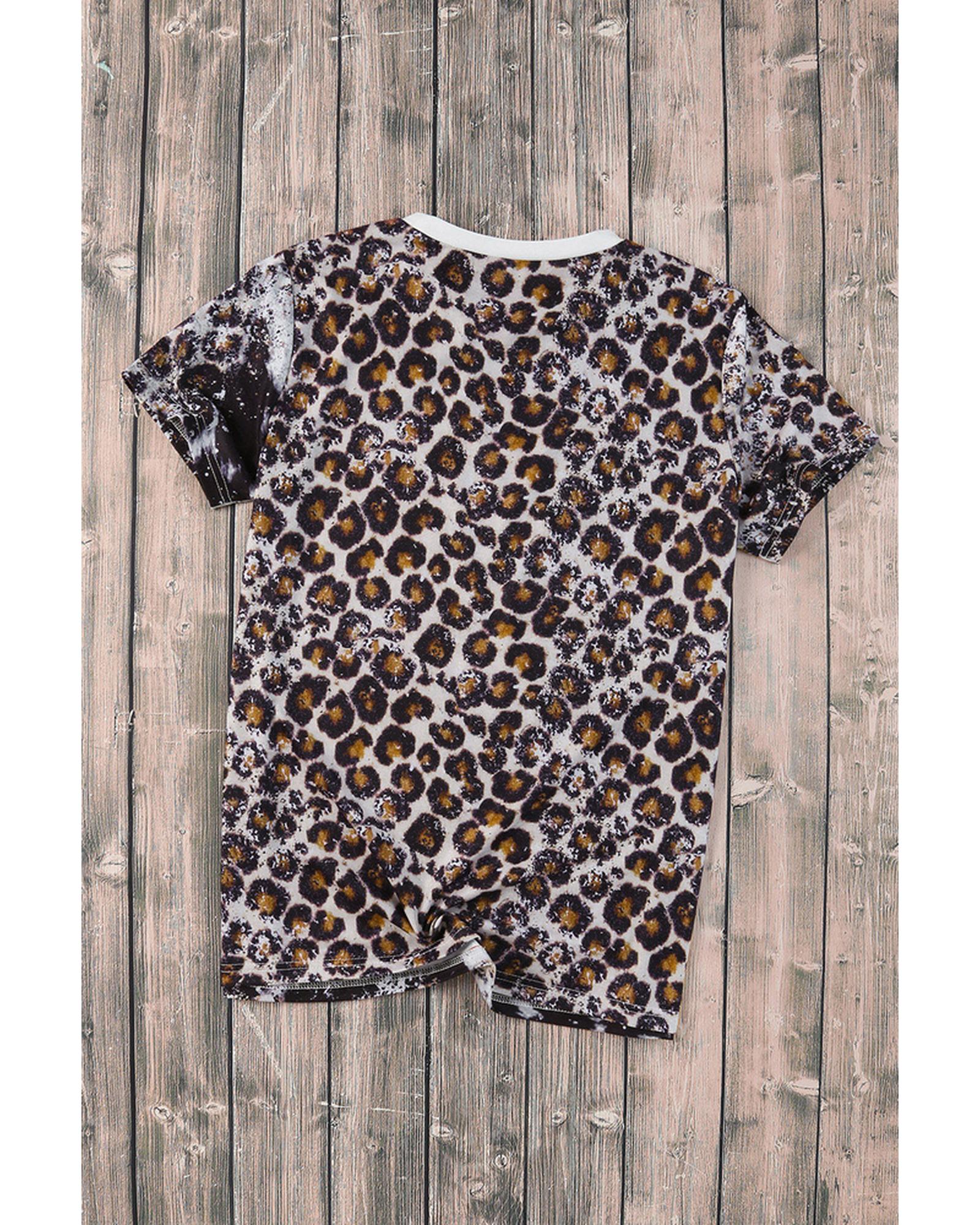 Azura Exchange Animal Print Bleached T-Shirt - S