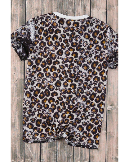 Azura Exchange Animal Print Bleached T-Shirt - S