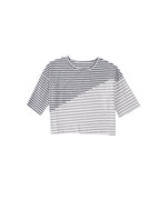 Azura Exchange Patchwork Striped Short Sleeve Top - L