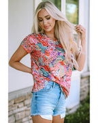 Azura Exchange Floral Print Slim Fit T-Shirt - M
