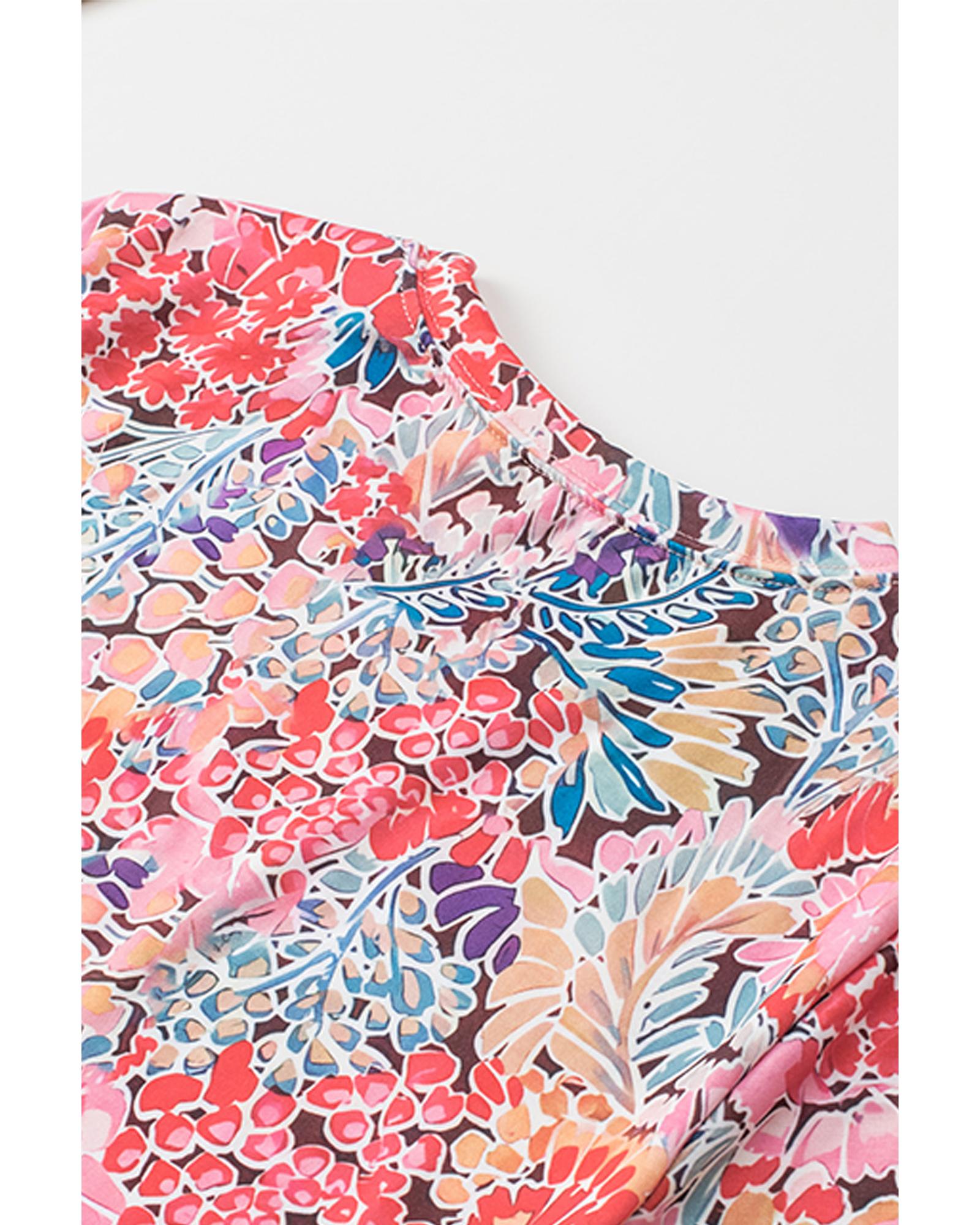 Azura Exchange Floral Print Slim Fit T-Shirt - M