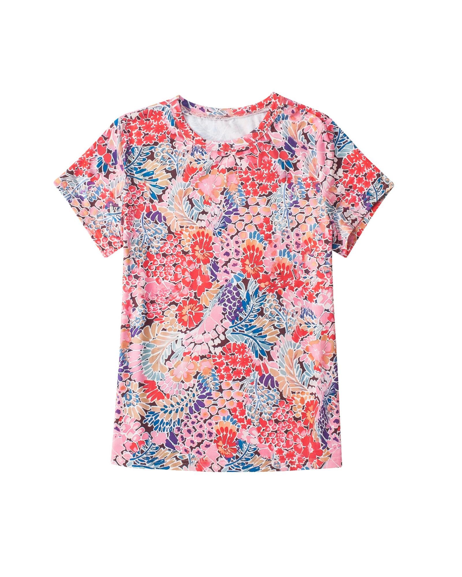 Azura Exchange Floral Print Slim Fit T-Shirt - M